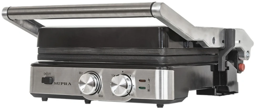 Электрогриль Supra GS-7620 2000Вт черный/серебристый