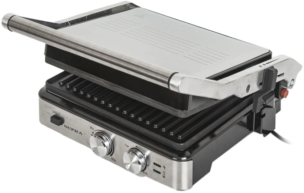 Электрогриль Supra GS-7620 2000Вт черный/серебристый