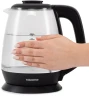Чайник электрический Starwind SKS3036 1.7л. 2200Вт черный корпус: стекло  