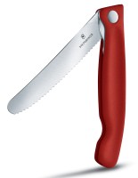 Нож кухонный Victorinox Swiss Classic (6.7191.F1) стальной столовый для овощей лезв.110мм серрейт. заточка красный/черный карт.коробка