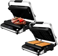 Электрогриль Kitfort КТ-1682 2000Вт черный/серебристый