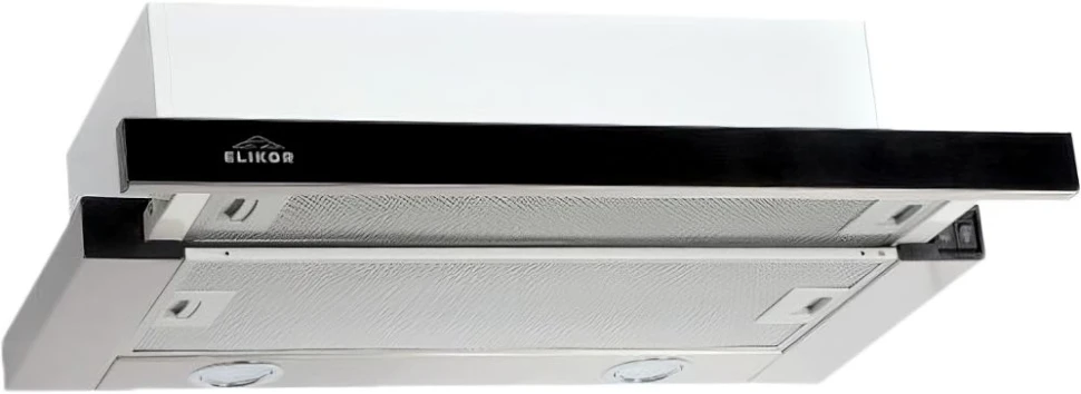 Вытяжка встраиваемая Elikor IG6514MB нержавеющая сталь/черный управление: кнопочное (1 мотор)  