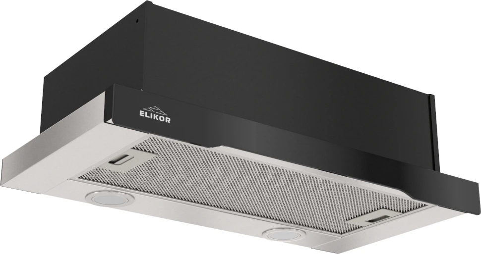 Вытяжка встраиваемая Elikor IG6514MB нержавеющая сталь/черный управление: кнопочное (1 мотор)  