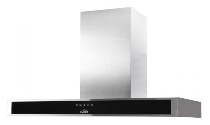Вытяжка каминная Elikor Агат 90Н-1000-Е4Д нержавеющая сталь/черный управление: сенсорное (1 мотор)  