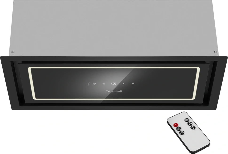 Вытяжка встраиваемая Weissgauff Quadra 600 Touch черный/стекло управление: сенсорное (1 мотор)