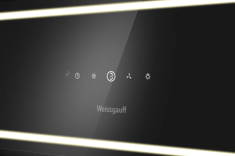 Вытяжка встраиваемая Weissgauff Quadra 600 Touch черный/стекло управление: сенсорное (1 мотор)