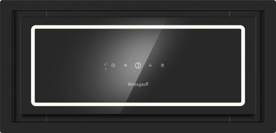Вытяжка встраиваемая Weissgauff Quadra 600 Touch черный/стекло управление: сенсорное (1 мотор)
