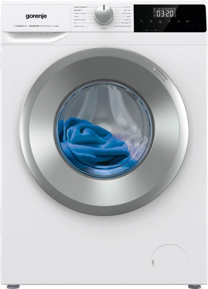 Стиральная машина Gorenje W2NHPI72SCS класс: A загр.фронтальная макс.:7кг белый инвертор  