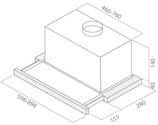 Вытяжка встраиваемая Elica Elite 14 Lux BL/A/60 черный управление: кнопочное (1 мотор)  