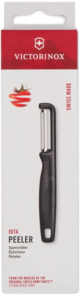 Овощечистка Victorinox Iotaс лезвием двухсторон. черный упак.:европодвес (6.0943.3)