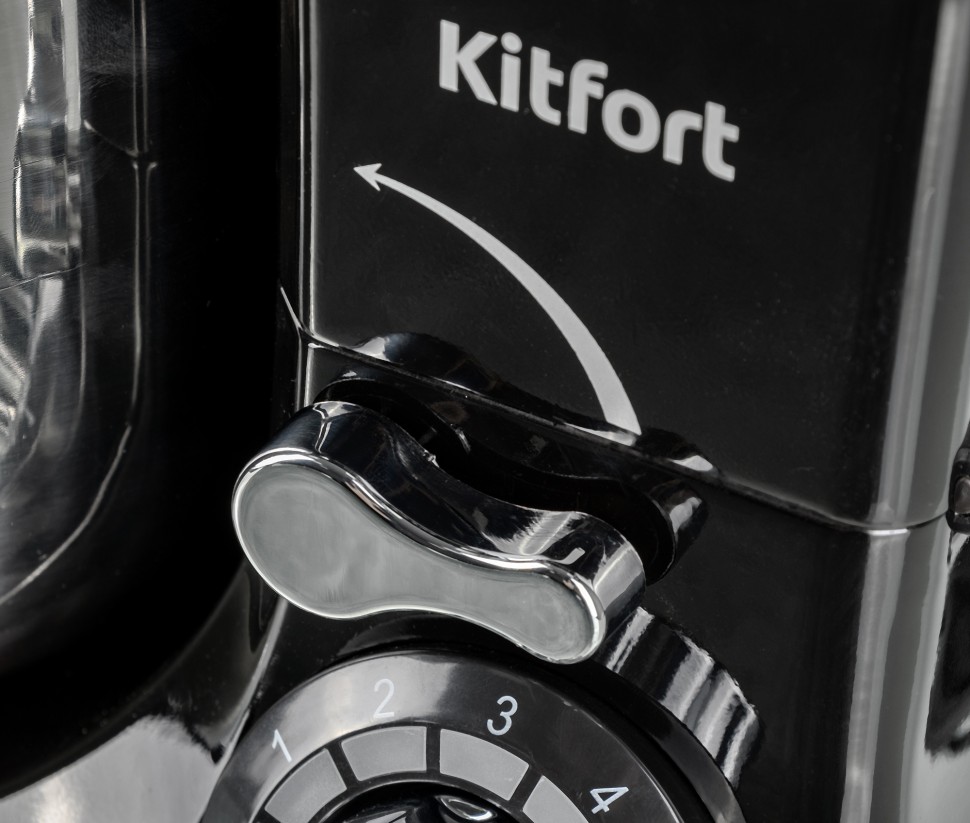 Миксер планетарный Kitfort КТ-1337-2 600Вт черный/серебристый  