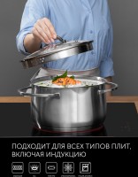 Кастрюля Polaris Solid-24C 6л. d=24см (с крышкой) серебристый (15135)