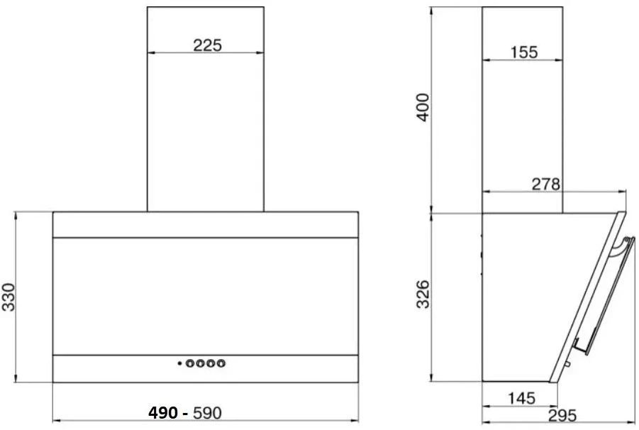 Вытяжка каминная Elikor Титан 50П-430-К3Д белый управление: кнопочное (1 мотор)  