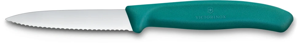 Нож кухонный Victorinox Swiss Classic (6.7634.C1) для чистки овощей и фруктов лезв.80мм серрейт. заточка зеленый  