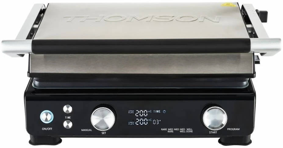 Электрогриль Thomson GC30E01 2000Вт черный/серебристый