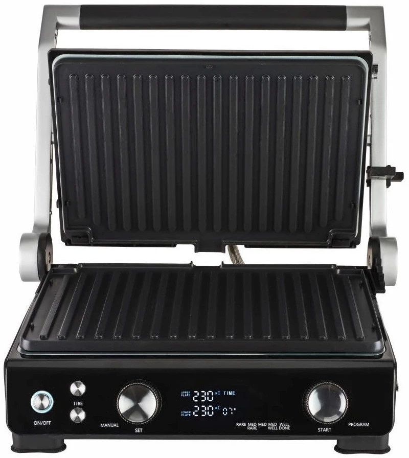 Электрогриль Thomson GC30E01 2000Вт черный/серебристый