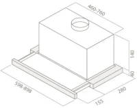 Вытяжка встраиваемая Elica Elite 14 Lux GRVT/A/60 черный/нержавеющая сталь управление: кнопочное (1 мотор)