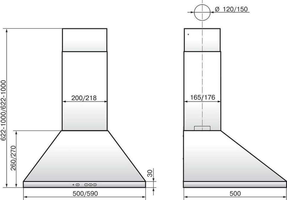 Вытяжка каминная Elikor Вента 60П-430-П3Л черный управление: ползунковое (1 мотор)  