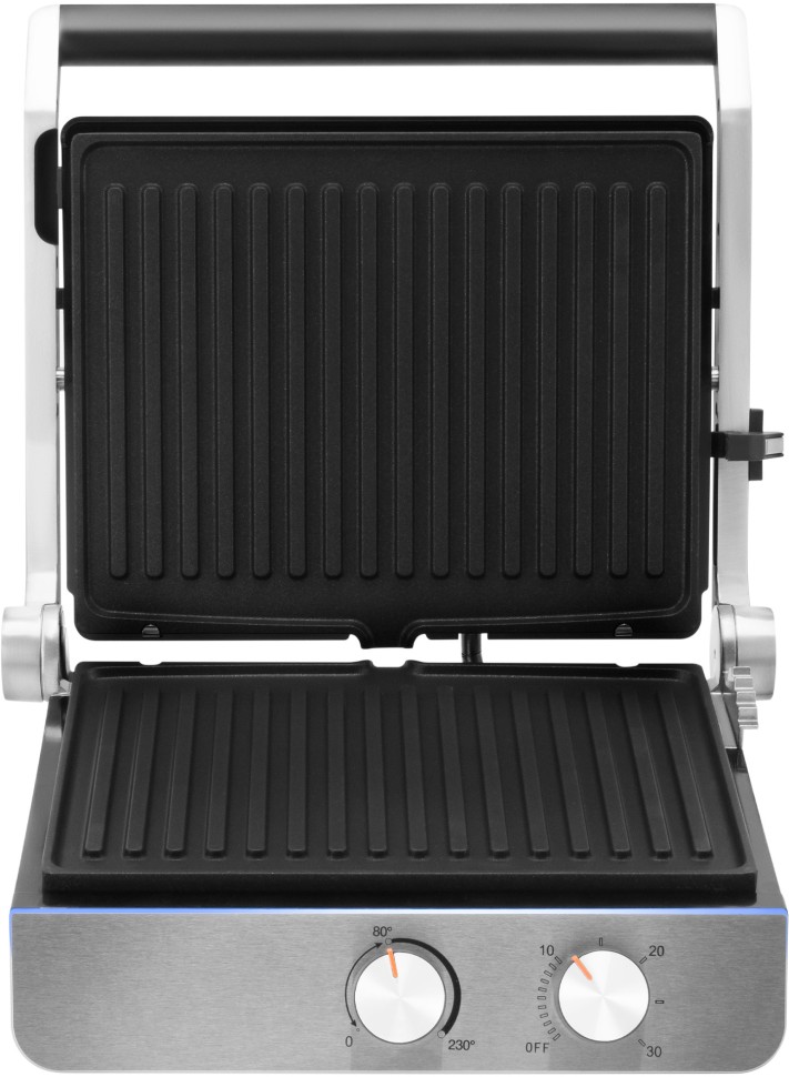 Электрогриль Hyundai HYG-4046 2200Вт черный/серебристый  