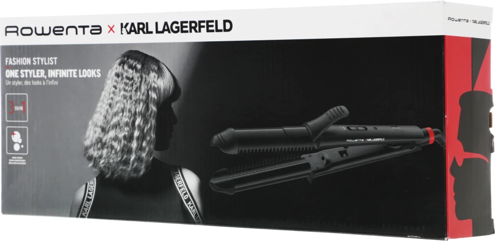 Мульти-Стайлер Rowenta CF451LF0 66Вт черный макс.темп.:200С покрытие:керамическое (1830008551)  