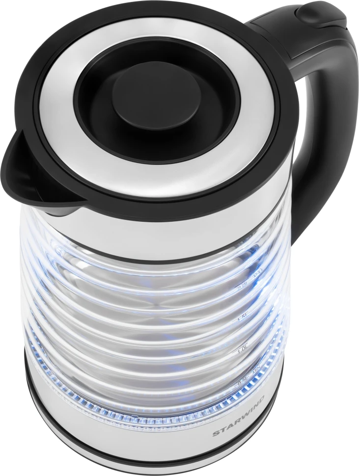 Чайник электрический Starwind SKG2111 2л. 1800Вт черный/прозрачный корпус: стекло  