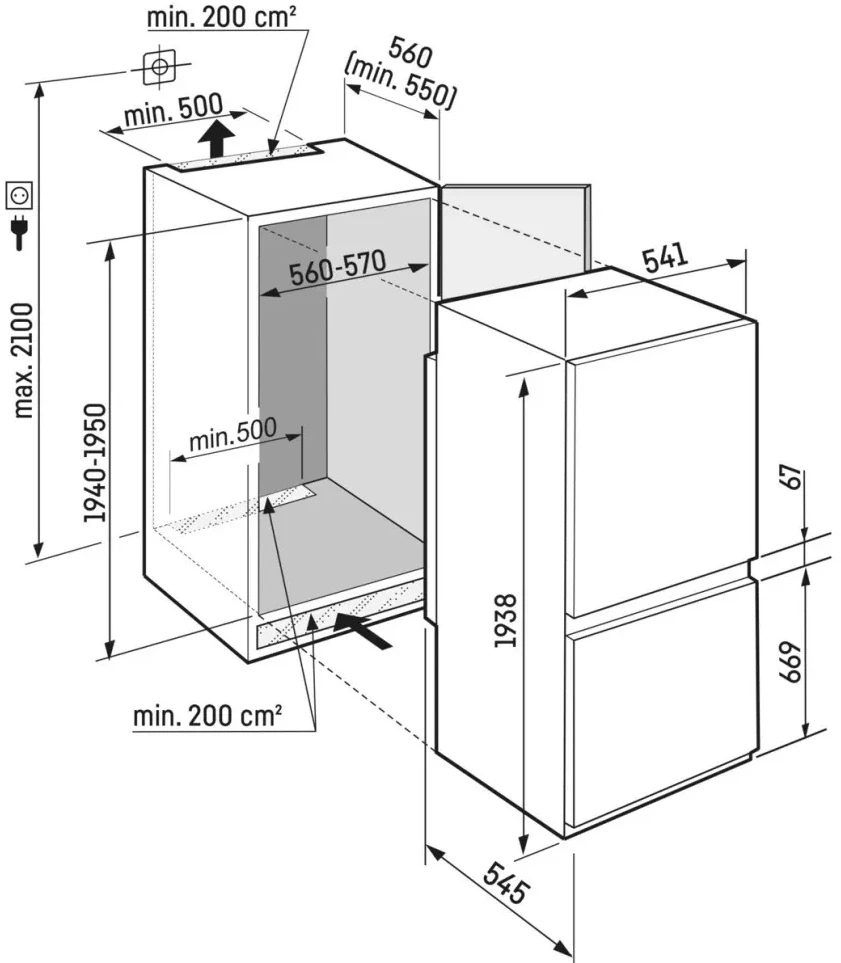Холодильник Liebherr Pure ICNSd 5603 2-хкамерн. инвертер  