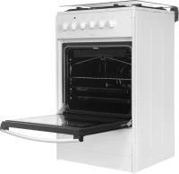 Плита Газовая Darina 1B KM 441 306 W белый/черный (стеклянная крышка) реш.сталь