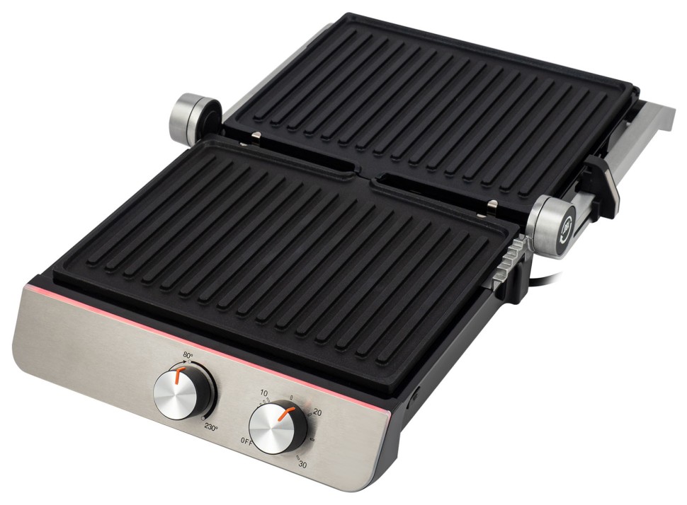 Электрогриль Hyundai HYG-5047 2200Вт серебристый/черный  