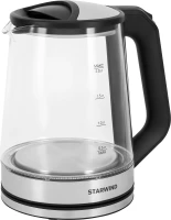 Чайник электрический Starwind SKG2112 2л. 1800Вт черный/прозрачный корпус: стекло
