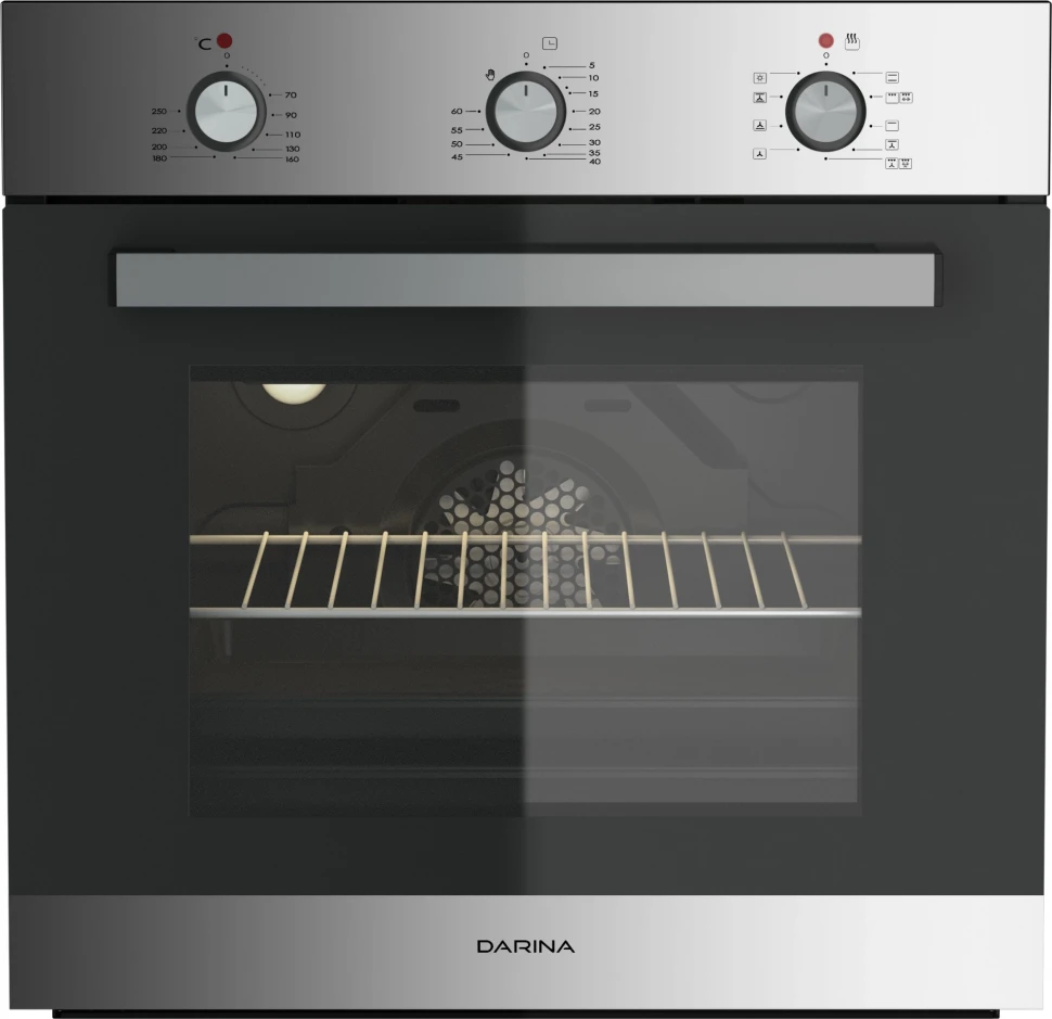 Духовой шкаф Электрический Darina 1U5 BDE 112 707 X3 нержавеющая сталь/стекло черное  