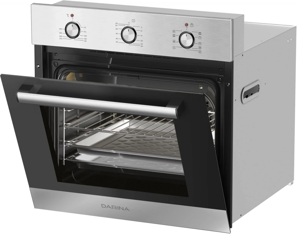 Духовой шкаф Электрический Darina 1U5 BDE 112 707 X3 нержавеющая сталь/стекло черное  