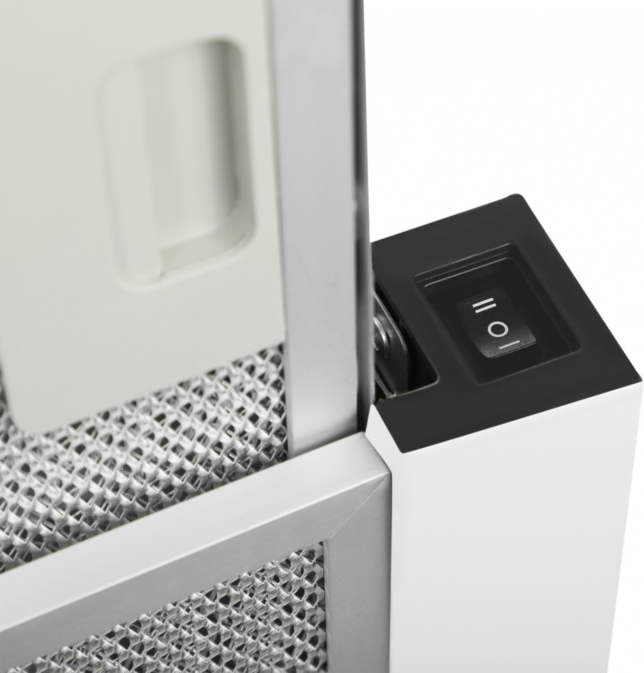 Вытяжка встраиваемая Hyundai HBH 6230 W белый управление: кулисные переключатели (1 мотор)  