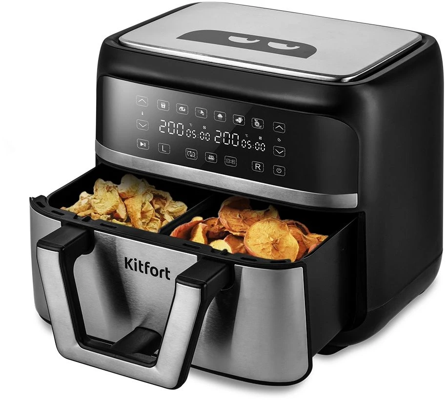 Аэрогриль Kitfort КТ-2247 8л 2850Вт черный/серебристый  