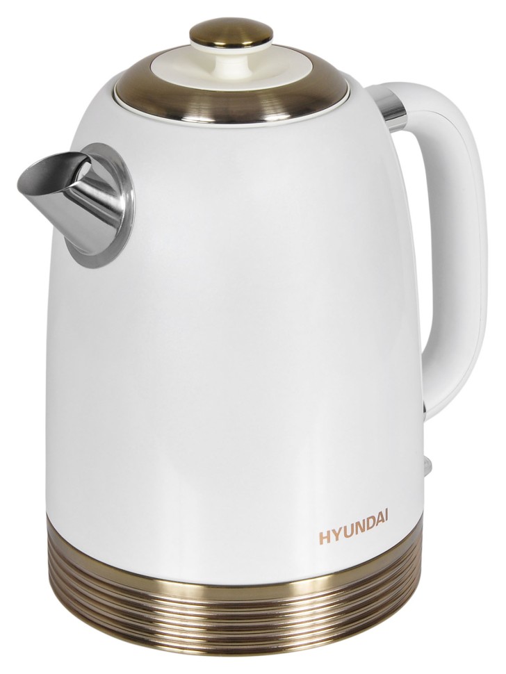 Чайник электрический Hyundai HYK-S4500 1.7л. 2200Вт жемчужный/золотистый корпус: металл/пластик  