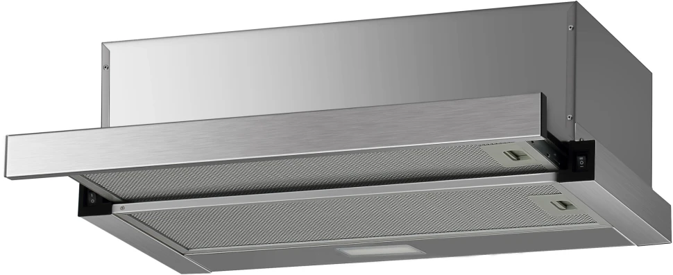Вытяжка встраиваемая Hyundai HBH 6230 IX нержавеющая сталь управление: кулисные переключатели (1 мотор)  