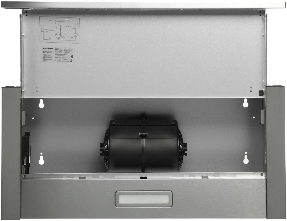 Вытяжка встраиваемая Hyundai HBH 6230 IX нержавеющая сталь управление: кулисные переключатели (1 мотор)  