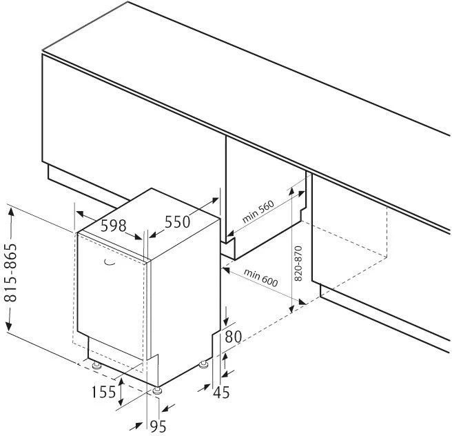 Посудомоечная машина встраив. Krona Kamaya 60 1930Вт полноразмерная  