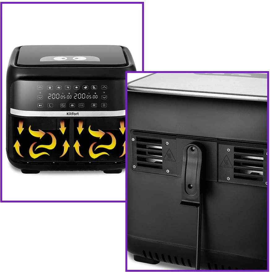 Аэрогриль Kitfort КТ-2248 7.6л 2850Вт черный  