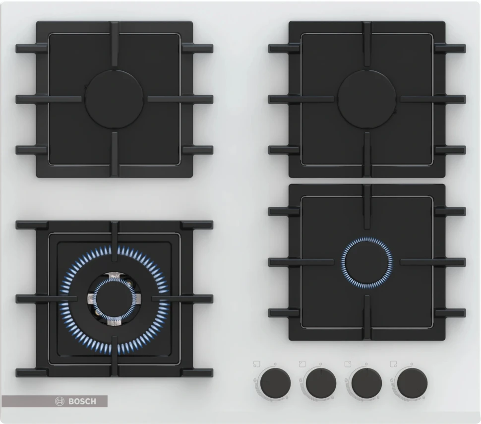 Газовая варочная поверхность Bosch PNK6B2P40R белый