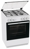Плита Газовая Gorenje GG6A11WF белый (стеклянная крышка) реш.чугун