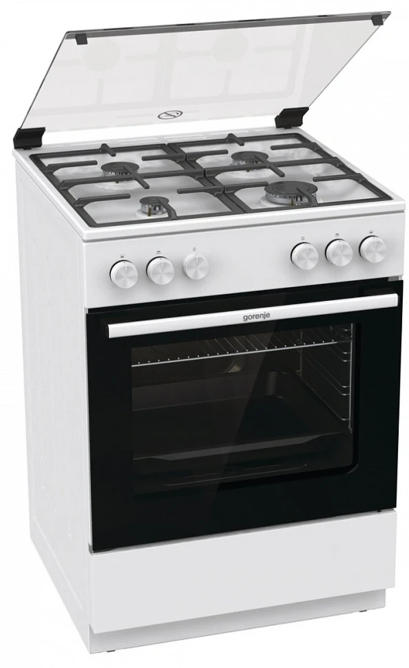 Плита Газовая Gorenje GG6A11WF белый (стеклянная крышка) реш.чугун