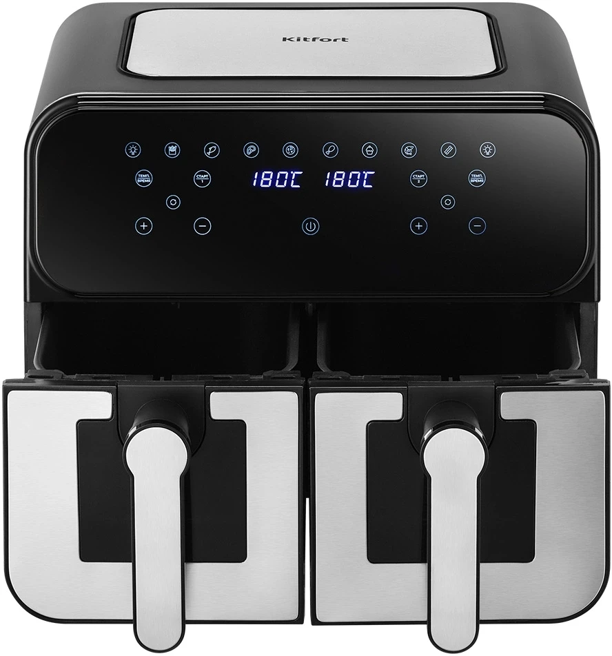 Аэрогриль Kitfort КТ-2269 2400Вт серебристый/черный