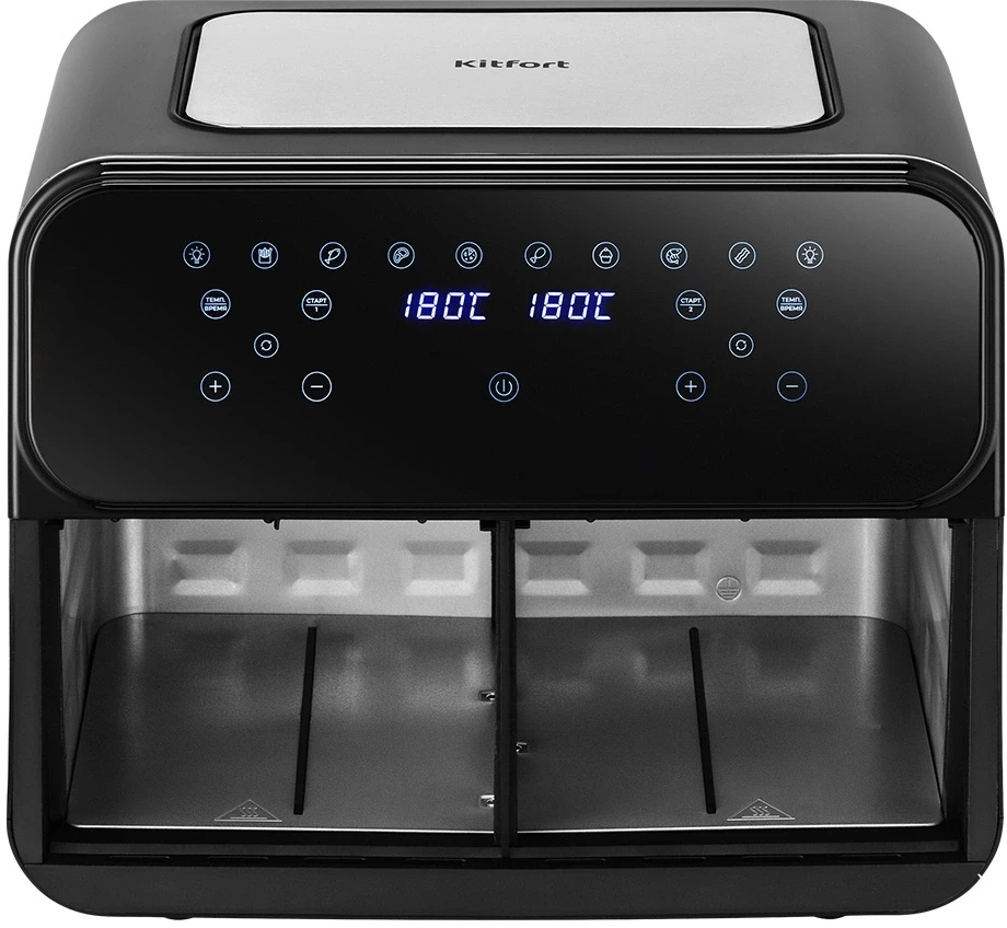 Аэрогриль Kitfort КТ-2269 2400Вт серебристый/черный