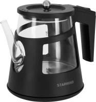 Чайник электрический Starwind SKG2113 1л. 1000Вт черный/прозрачный корпус: стекло