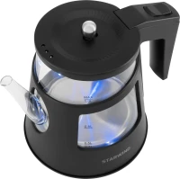 Чайник электрический Starwind SKG2113 1л. 1000Вт черный/прозрачный корпус: стекло