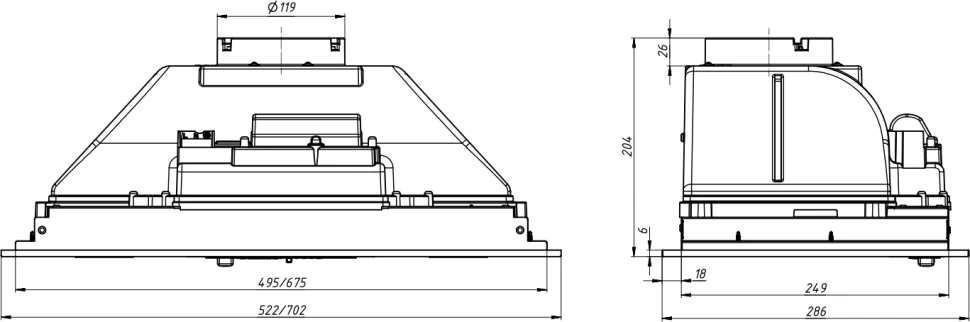 Вытяжка встраиваемая Elikor Casper 70Н-450-П3Д нержавеющая сталь управление: кнопочное (1 мотор)