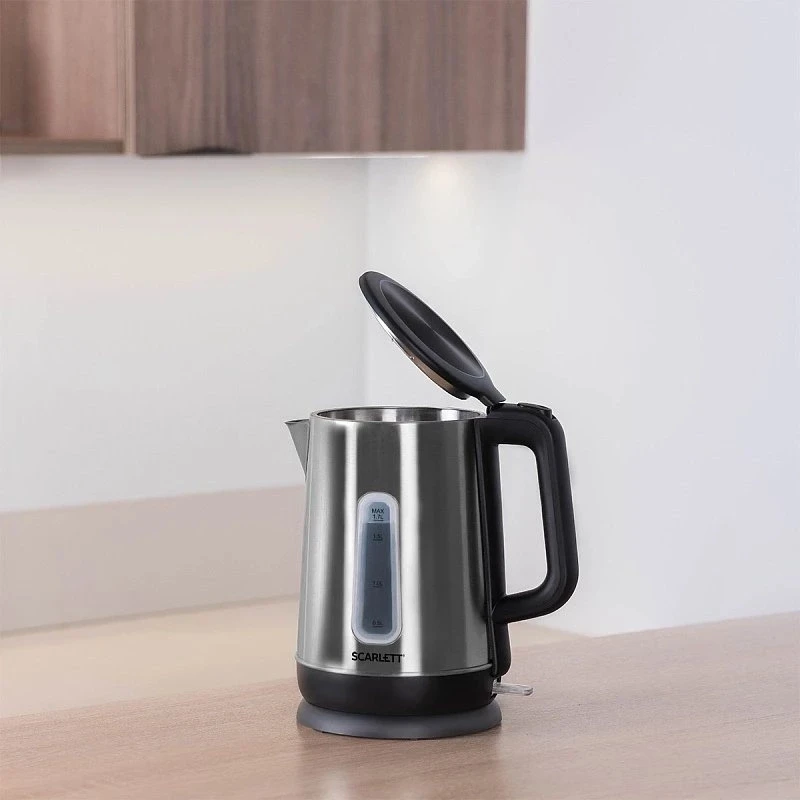 Чайник электрический Scarlett SC-EK21S23 1.7л. 2200Вт серебристый/черный корпус: металл  