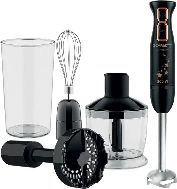 Блендер погружной Scarlett Золотая коллекция SC-HB42M45 800Вт черный/золотистый  