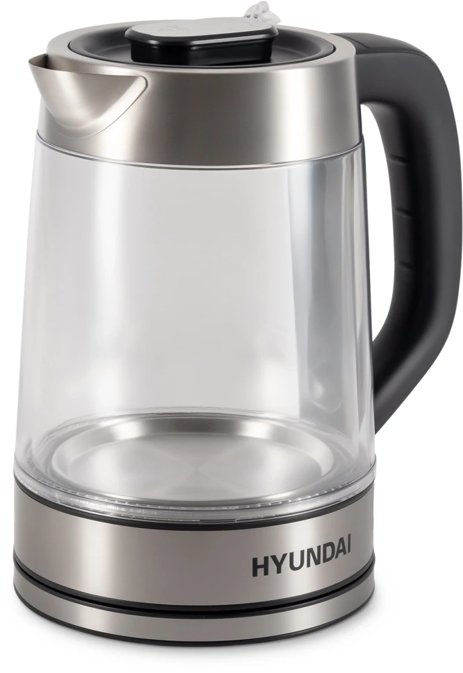 Чайник электрический Hyundai HYK-G4015 1.9л. 2200Вт черный/серебристый корпус: стекло  