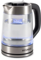 Чайник электрический Hyundai HYK-G4015 1.9л. 2200Вт черный/серебристый корпус: стекло